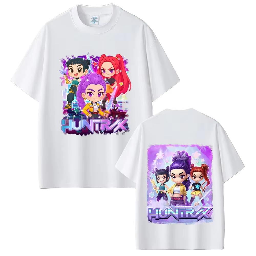 Movie Kpop Demon Hunters Cotton Printed T-shirt Kawaii Cute Graphic T Shirts Summer Men's Women Korean Fashion Trend Tshirt Top