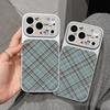 Tilt plaid is suitable for Apple 17 mobile phone case iPhone15promax all-inclusive 16Pro leather pattern 14 simple ins