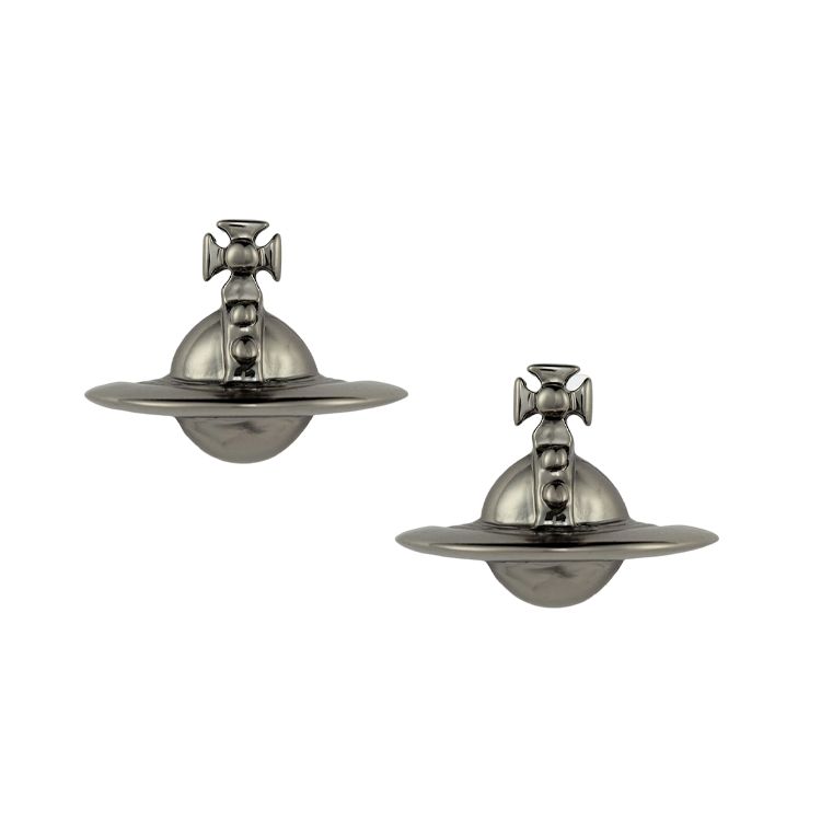 

Vivienne Westwood Solid Orb 3D Button Saturn Brass Earrings Women Earrings Dark-Gray 62010038S001S001 Box