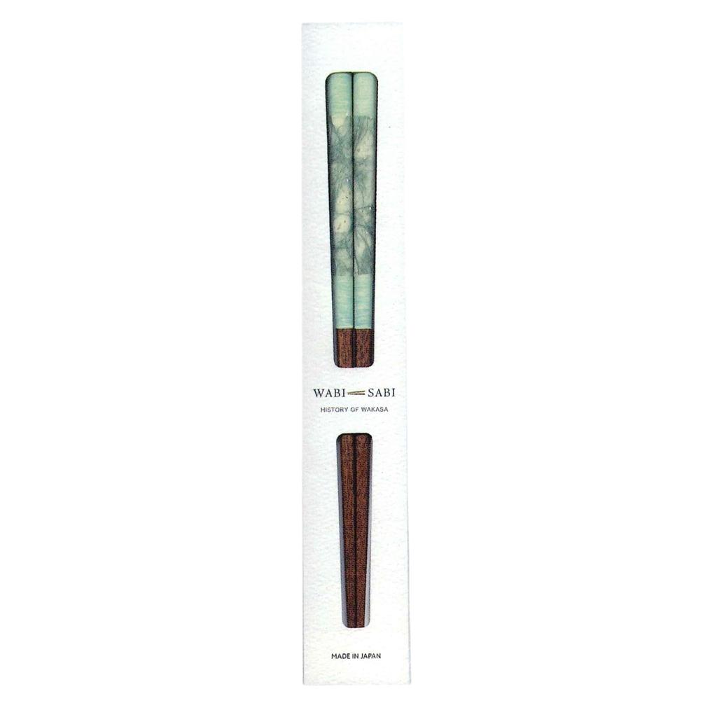Tanaka Hashiten Lacquer Washi Shell Chopsticks 605258 Green 23cm Wabi-Sabi No.