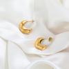 18K Gold Plated Irregular Stainless Steel Hollow Hoop Earring for Women Design Jewelry