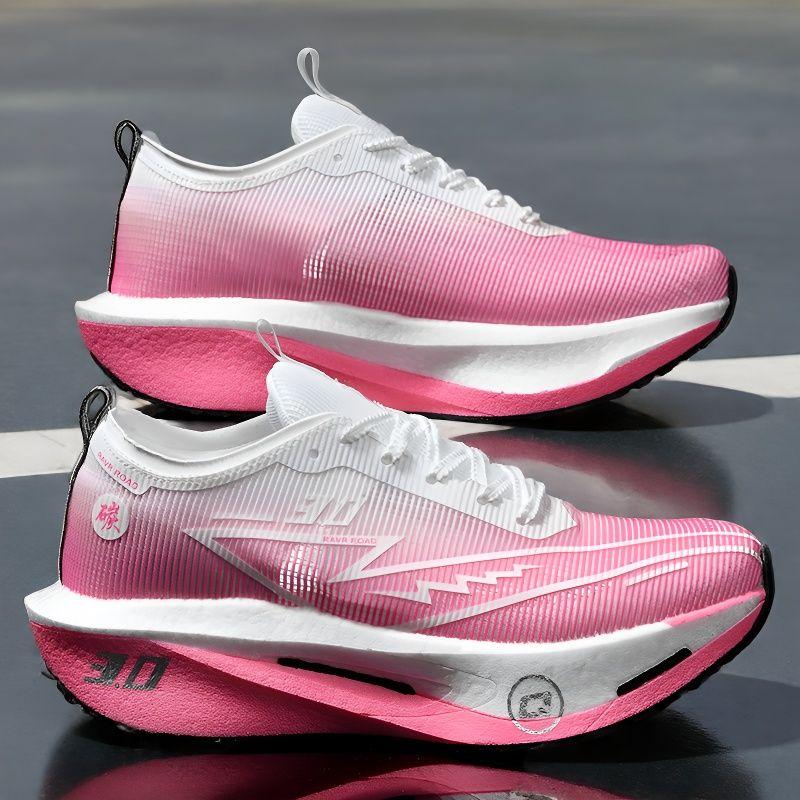 Men Sports Speciality Running Shoes Carbon Board Marathon Breathable Lightweight Women's Athletic Nonskid Sneakers