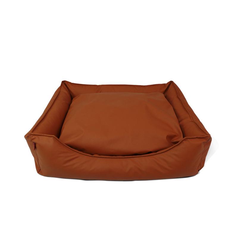 

Waterproof Faux Leather Pet Bed: Spring/Summer Removable & Washable Dog/Cat Sofa House M Cover Only кофейный