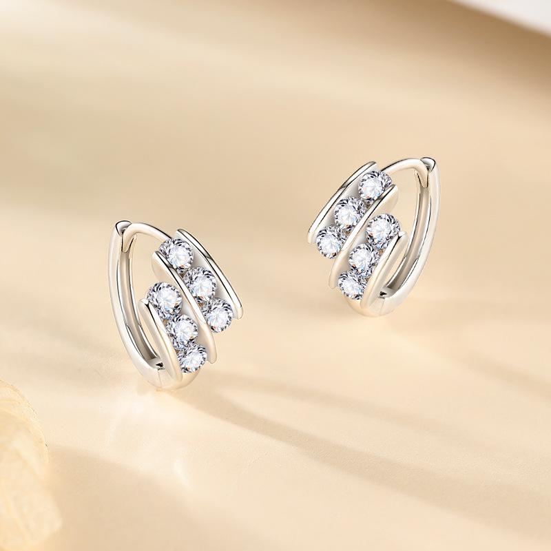 Double-layer Diamond Earrings Women's New Fashion Personalized Design Sense Trendy Earrings Niche Temperament Ear Jewelry
