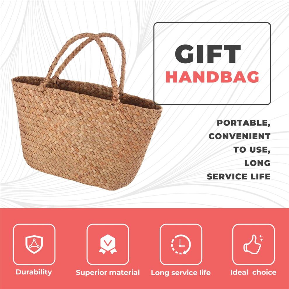 Casual Straw Bag Natural Wicker Tote Bags Women Braided Handbag