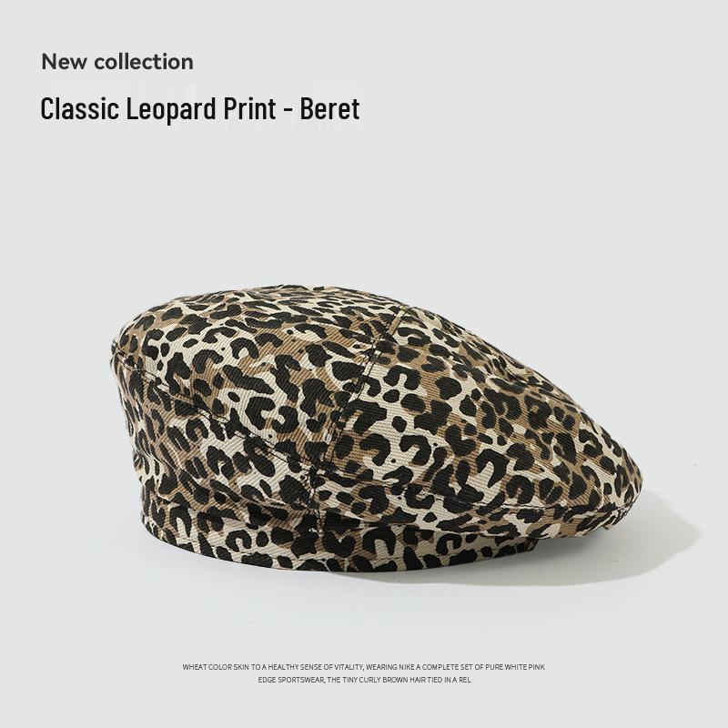 

Ретро берет восьмиугольный с леопардовым принтом: Стильная летняя мода с отличительным вайбом Ins 55-58cm