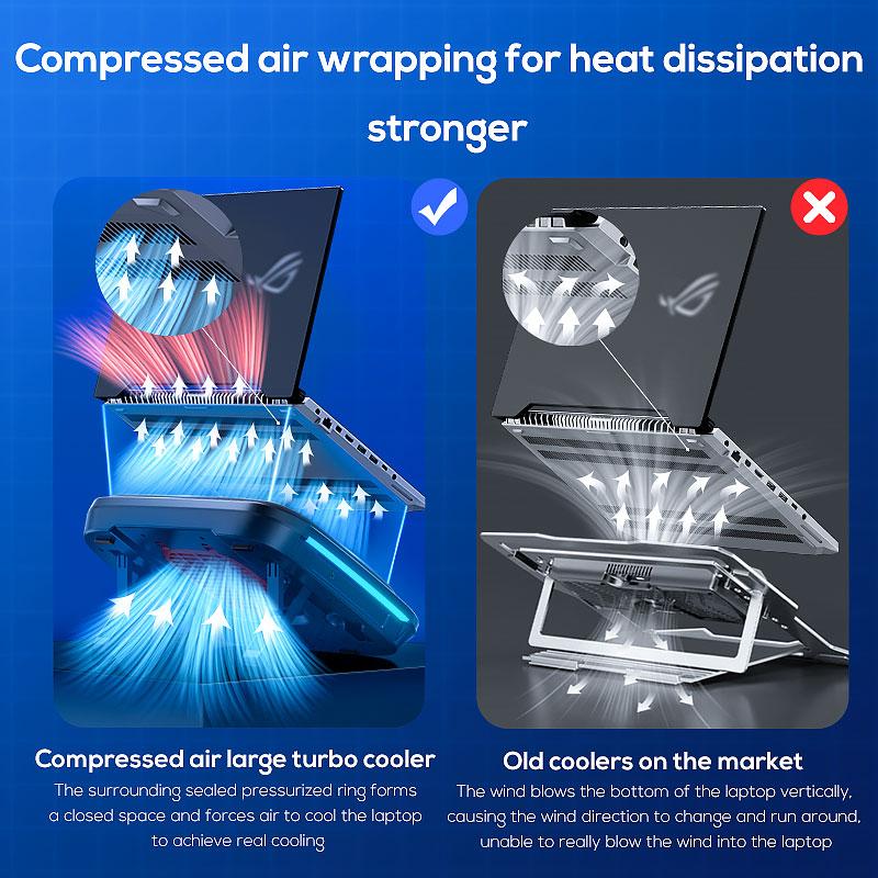 MEMO FL08 Strong Wind Cooling Stand Base Bracket Pad Powerful Fan Pressure Game Laptop Radiator Cooler