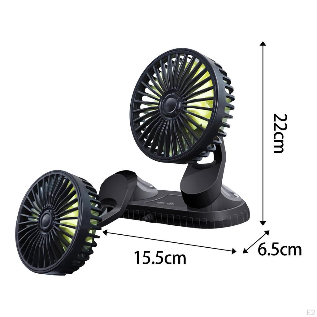 Car Cooling Fan, Vehicle Fan 3 Speeds Wind Micro USB Strong Portable Seat for