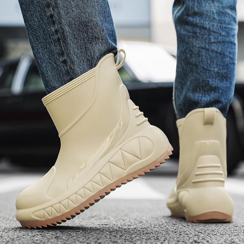 Men's Non-Slip, Wear-Resistant Rain Boots with Thick Soles for Outdoor, Fishing, and Casual Use
