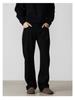 Jeans Homme Noir Coupe Droite - Simple, Coupe Ample, Style High Street pour le Printemps & l'Automne 2025
