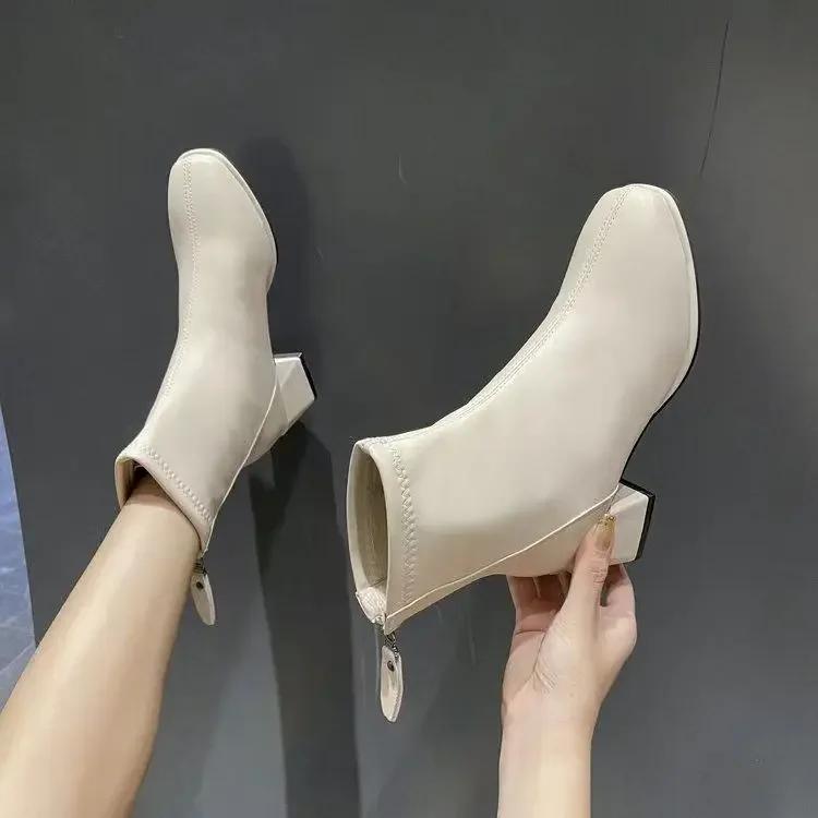 

Knee High Shaft Shoes Woman Pointed Toe Winter 2025 Long Boots for Women Autumn Work Quality Boot Sale New Footwear Fashion Hot 34