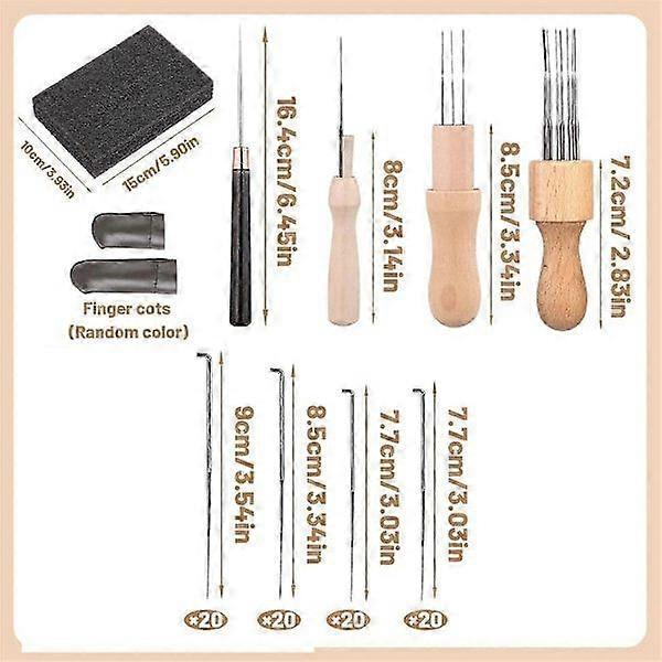 128 pieces needle felting set, 4 sizes needles, needle felting tools wool felting accessories set