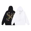 1309 Off-White 2025 Autumn/Winter New Flower Arrow Pattern Printed Hoodie for Men and Women