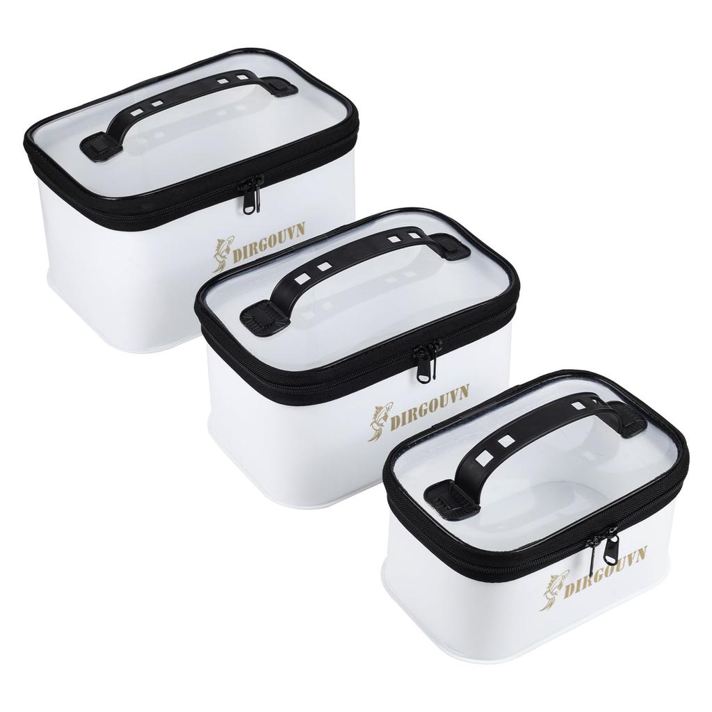 Set of 3 EVA Tackle Mini Tackle Box with Clear Multifunctional Fishing Gear Storage Tackle Reel Lure Box Boxes/1 Lid, Container, Bag, Case, Worm,