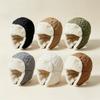 Plush Kids Ski Hat Rhombus Quilted Windproof Earflap Hat  Outdoor Activities