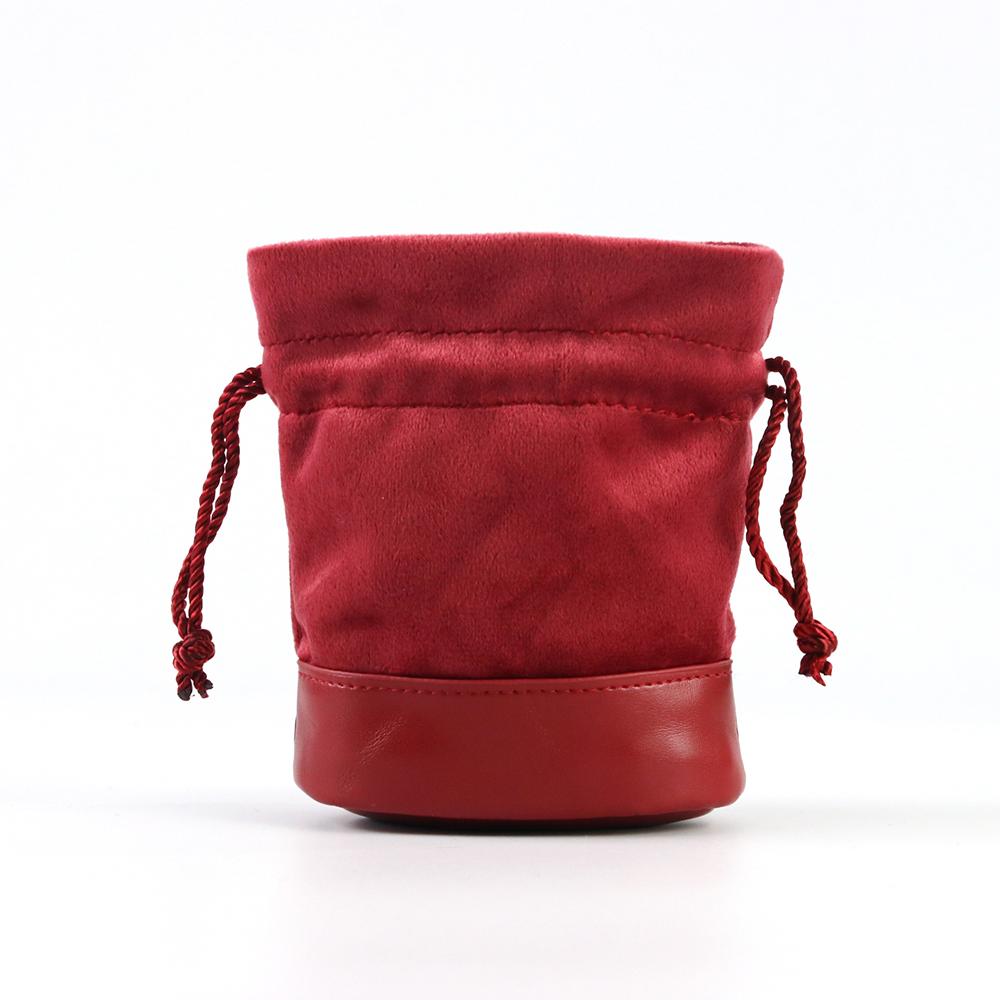 Drawstring Bag PU Round Bottom Design Dice Storage Bag for Table Board Game Accessories
