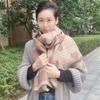 Warmer Heart Knitted Scarf Acrylic Fibers Long Thickened Shawl Double-sided Scarf  Girls
