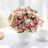 15 Heads Silk Roses Small Tea Bud Artificial Flowers Wedding Festival Room Decor Home Ornamental Flowerpot Photography Props Diy