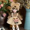 30cm BJD Toddler Princess Doll with Long Hair and Flower Accessory