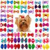 10PCS Puppy Bow Handmade Movable Pet Dog Grooming Hair Accessories Dog Bows With Rubber Band For Small Dog and Cat Pet Products