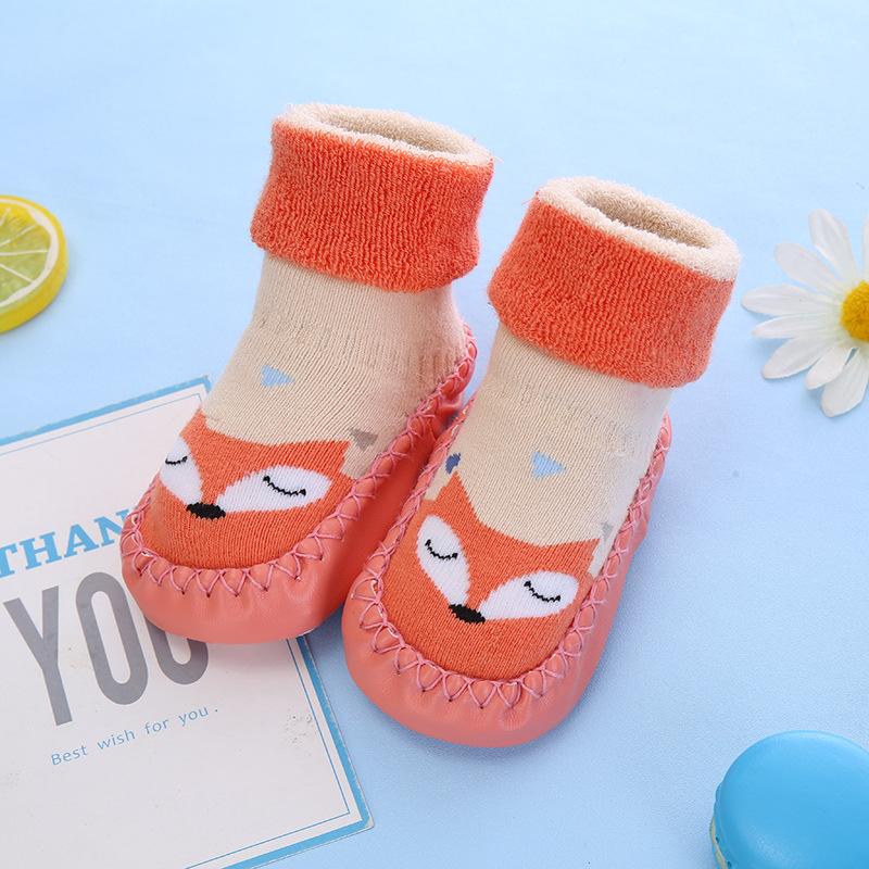 

Toddler Indoor Sock Newborn Prewalker Kids Cotton Socks Winter Thick Terry Baby Girl Sock Rubber Sole Infant Funny Cartoon Sock S(6-12Months old)