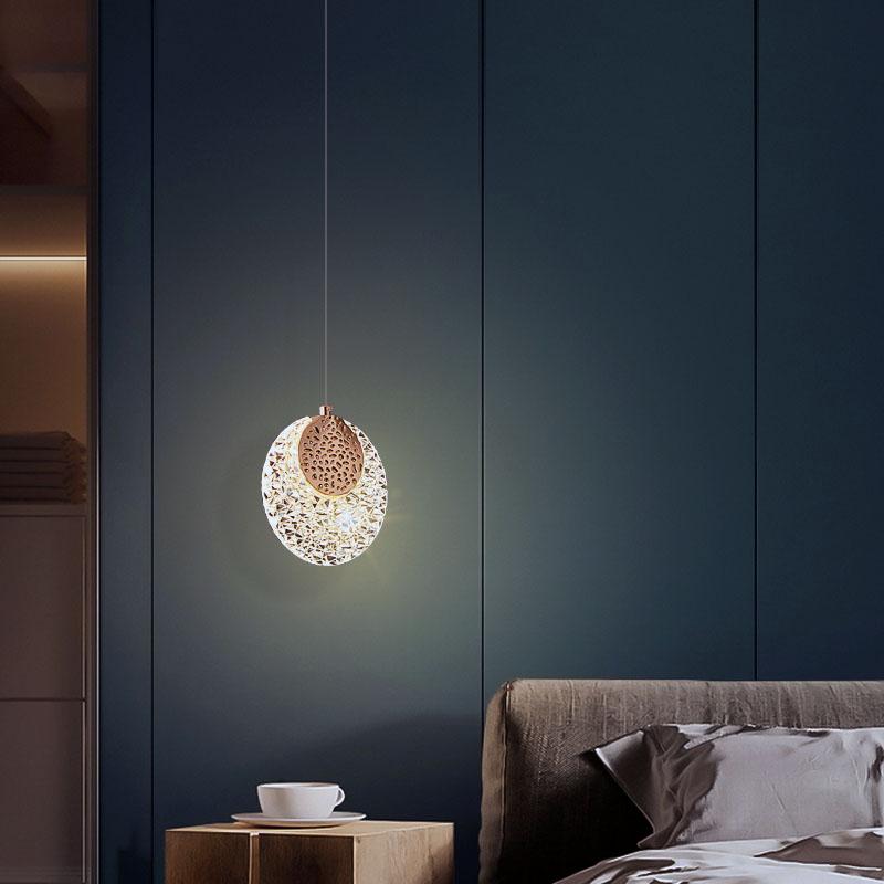 Nordic Gold LED Crystal Chandelier Indoor Lighting Home Living Room Decoration Dining Table Bar Bedroom Bedside Hanging Lamp