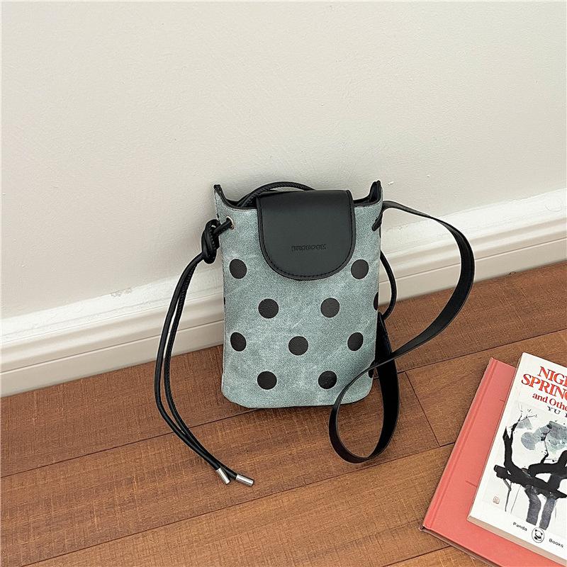 Dot Pattern, Simple Style, Single-shoulder, Slanted Crossbody Bag for Holding Mobile Phone and Water Bottle