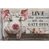 Live Like Someone Left Gate Open Print Canvas Wall Art Poster Farmhouse Painting Canvas Canvas Pigs Art Flower Poster Canvas Wall Art Vintage Metal