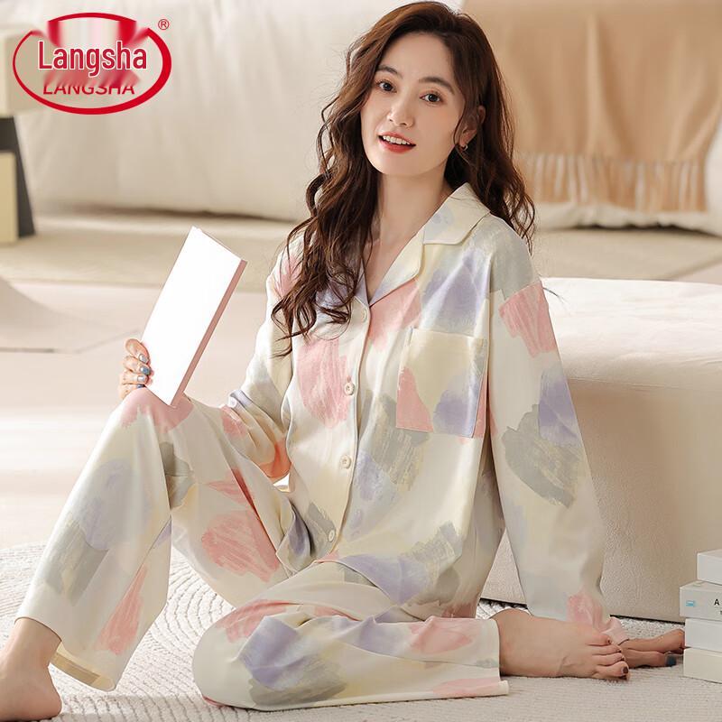 Lingsha Women s Pure Cotton Long Sleeve Pajama & Lounge Set M