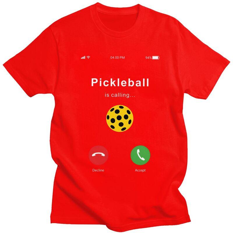 

Pickleball Is Calling T Shirt for Men 100 Cotton Tshirt Casual Valentines Day Gift Tees Short Sleeve Tshirt Slim Fit Clothing S