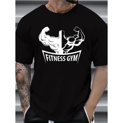 NEW Retro Sports T Shirt Men Fitness Gym Short Sleeve Cotton High Quality Summer Y2K Streetwear Fashion Tee