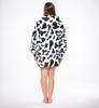 Bluza koc kocobluza 2w1 oversize xxl kaptur gruba sherpa krowie łaty