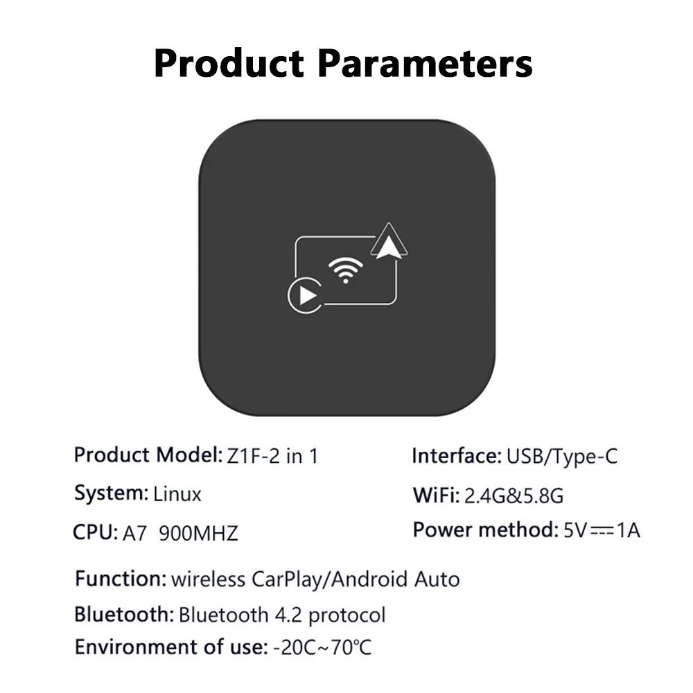 NEW Wireless CarPlay Android Auto 2 In 1 Box Wireless Adapter Spotify For Mazda Toyota Mercedes Peugeot Volvo Support Netflix