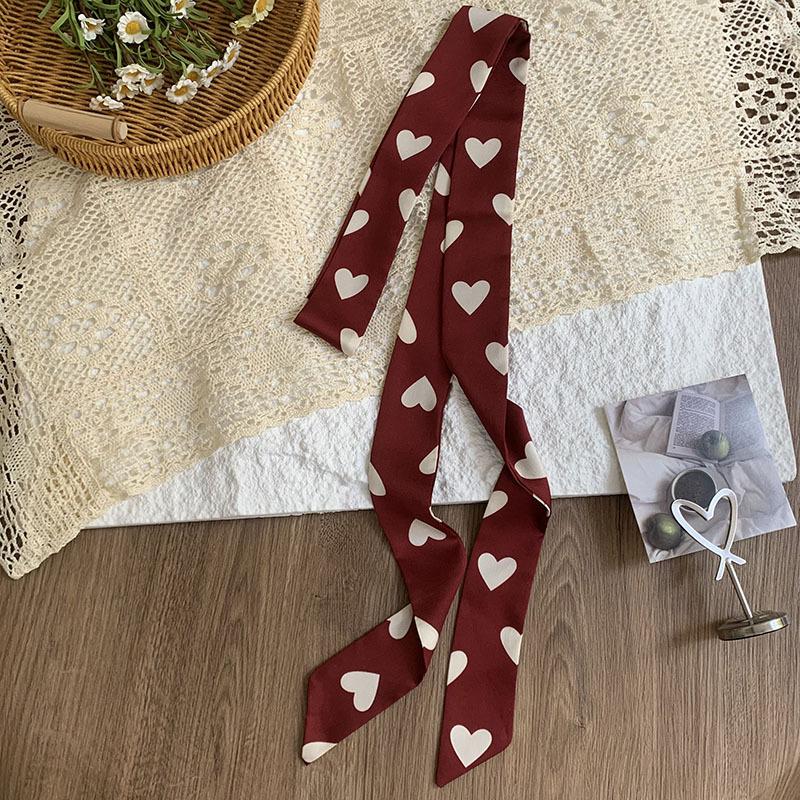 Double-layer polka dot silk scarf, high-end versatile small scarf, fashion headscarf, headband, hair tie, decorative belt.