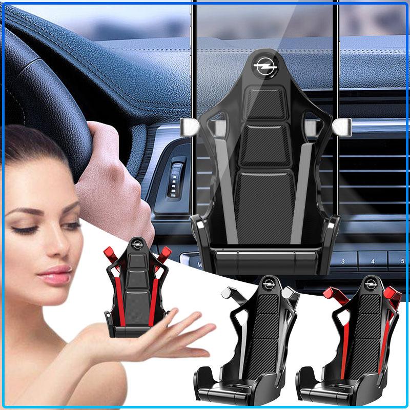 Racing Seat Style Car Phone Holder Emblem Air Vent Gravity Mount Auto Cell Phone Stand For Opel Astra C G H Insignia J K Zafira B Corsa Vectra C Corsa