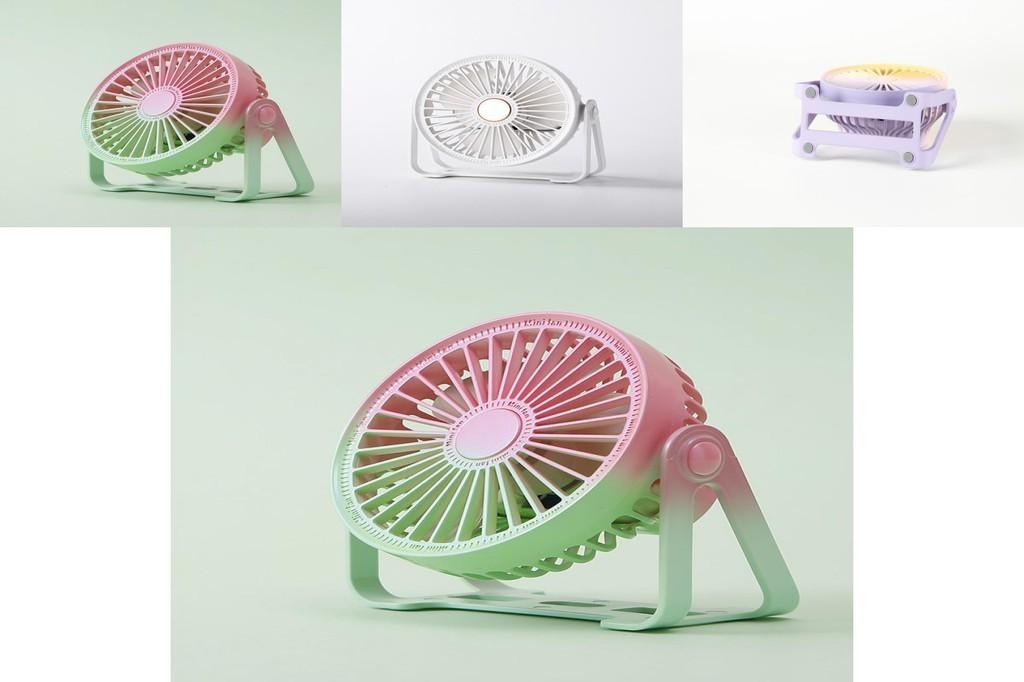 New Mini Usb Fan Color Changing Portable Desktop Fan With Built-in Battery Ideal For Students Dormitories Characters)