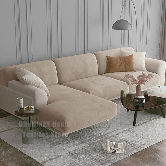Velvet Sofa Seat Cushion Cover Stretch Plush Thicken Sofa Cover For Living Room L Shape Luxury Corner Furniture Sofa Slipcovers