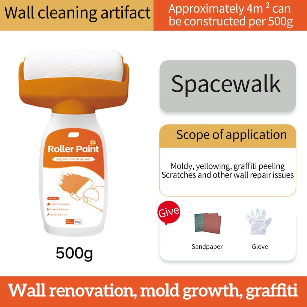 Nástěnný válečkový štětec, barva na zeď 2 v 1 bílá, nástěnný válečkový štětec s pastou na stěny do kuchyně, ložnice, obývacího pokoje a herny