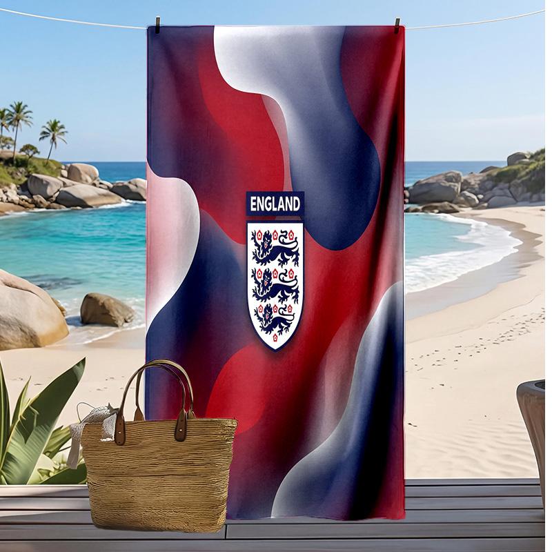 Asciugamano da Spiaggia con Stampa Calcio Inglese Asciugatura Rapida Super Assorbente Morbido Asciugamano da Bagno per Nuoto Spiaggia Viaggio Souvenir Regalo
