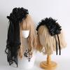 Flower Ball Bow Lace Headband Top Hat Veil KC Original Black Lamp Shadow Lolita Hair Accessories Hairpin