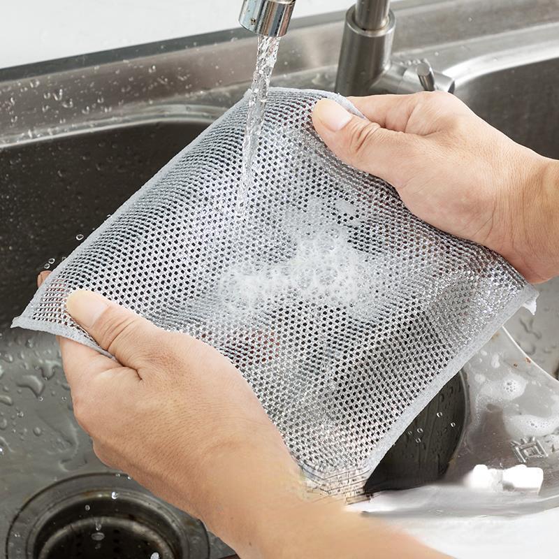 

Салфетка для мытья посуды из стальной проволоки, салфетка для ежедневной чистки, салфетка для чистки серебряной проволоки для удаления пятен на кухонной плите