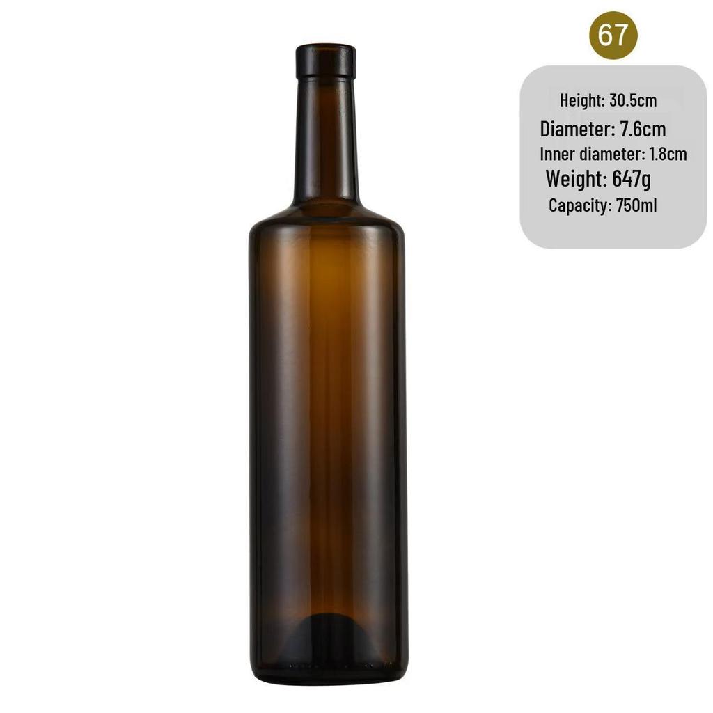 In-Stock Burgundy Green Glass Wine Bottle - Ideal for Red Wine, Liquor, Home Brewing, and Fruit Wine Storage