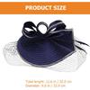 VANZACK Fascinator Hat for Women 1920s Style Linen Cocktail Tea Party Headband Wedding Hairband Navy Blue Mesh Veil Elegant Special Occasion