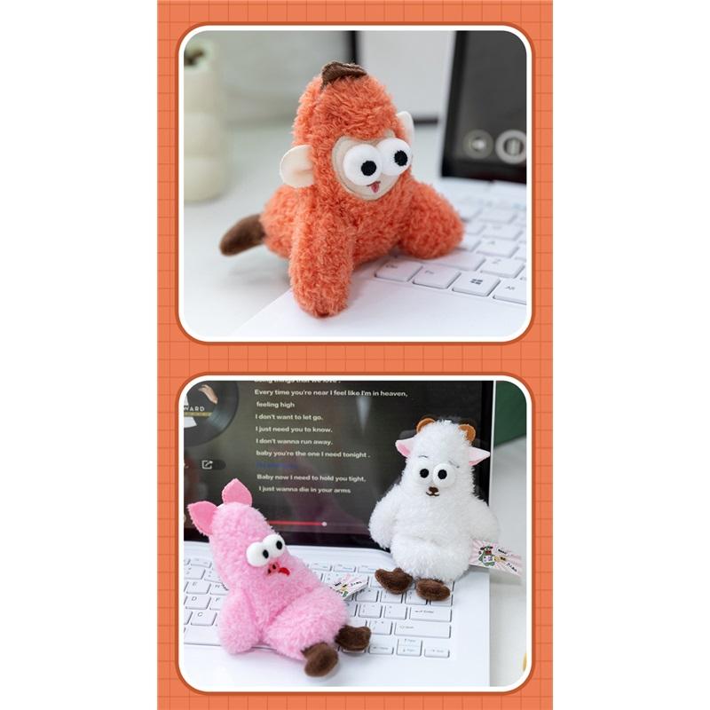 Creative funny egg-laying chicken plush bag pendant key ring doll pendant ugly cute doll plush mobile phone holder