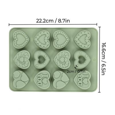 Lebensmittelechte Silikonform Silikon-Eisform 9 Fächer Herzmuster Flexibel Lebensmittelgeeignet Süßigkeiten Schokolade Backen Keksform