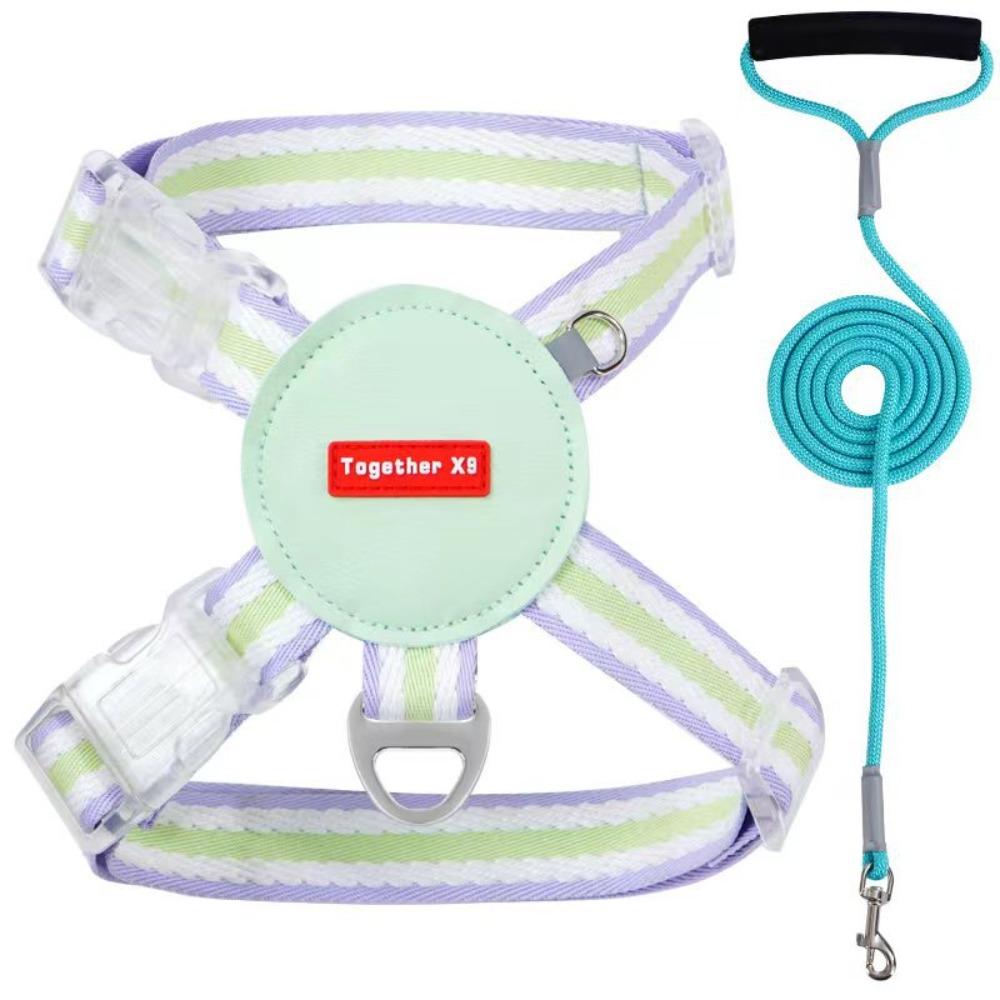 Adjustable Dog Chest Strap Multi-color Pet Walking Vest Dog Harness and Leash Set  Outdoor Walking