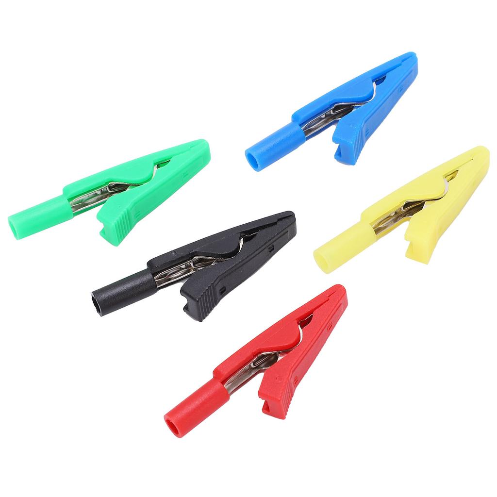 U16 2mm Tail Jack Crocodilian Clip with Needle Jack Red Black YellowGreen Blue Insulated Clip