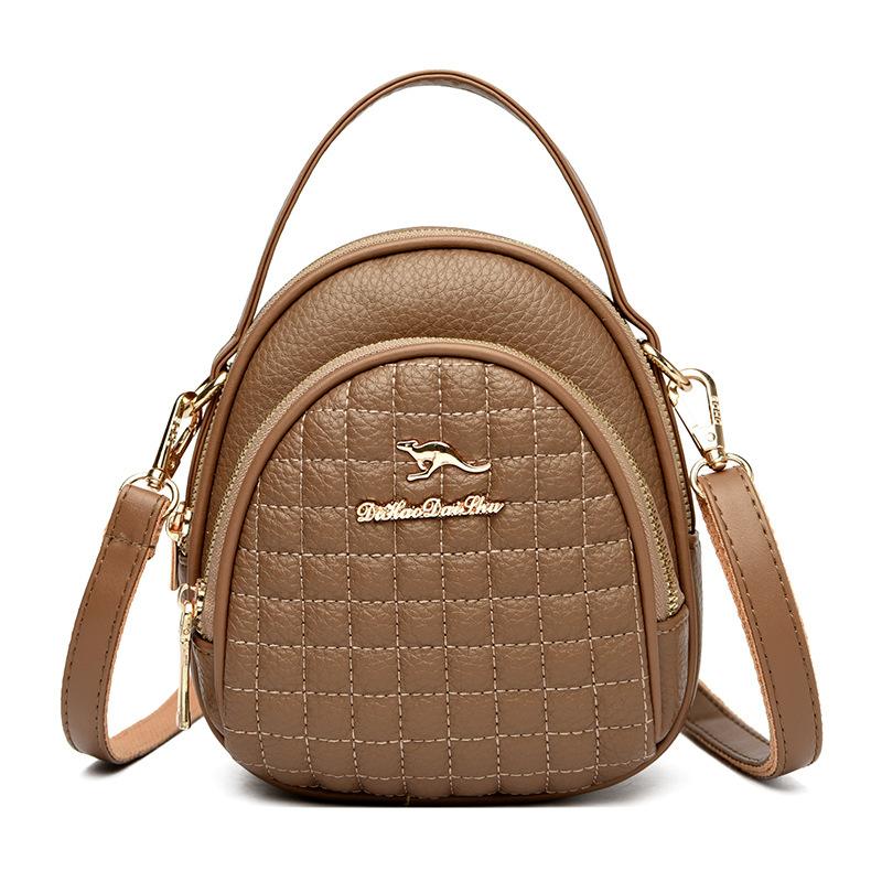 

Summer Women s Soft Leather Crossbody Bag Small Fragrance Shoulder Bag Diamond Checkered Women s Bag 2025 New Mini Mobile Phone Bag хаки