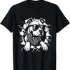 Cool American Pitbull Terrier Dog Sunglasses Graphic Design T-Shirt