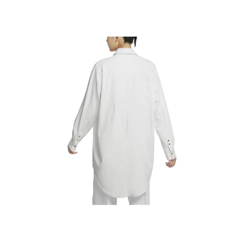 Nike Naomi Osaka Series Polo Comfortable Loose Long Sleeve Shirt Women shirts Mountain-White Light-Redwood FV7805-121